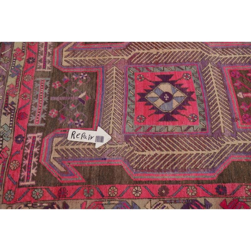 Meshkin Persian Antique Runner Rug Handmade Wool Carpet - 3'7" x 10'6"