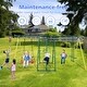 preview thumbnail 4 of 6, Durable Metal Swing Set for Kids 2 Seats, Safety Belt Ideal for Backyard & Outdoor Play - 162” L x 71” W x 80”H