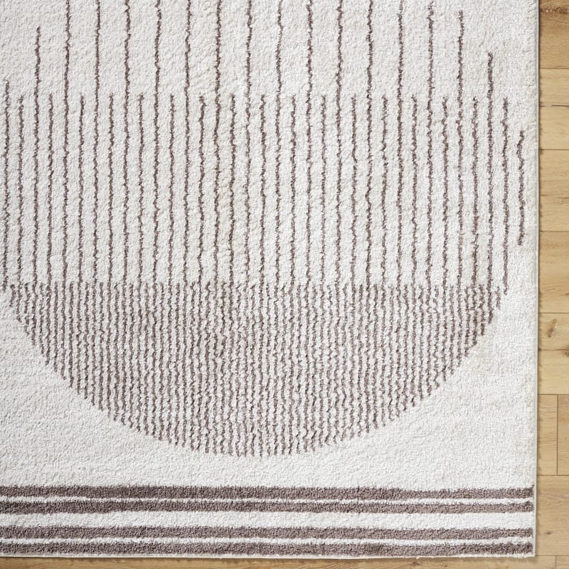 Livabliss Scandinavian Fossay Shag Stripe Washable Area Rug
