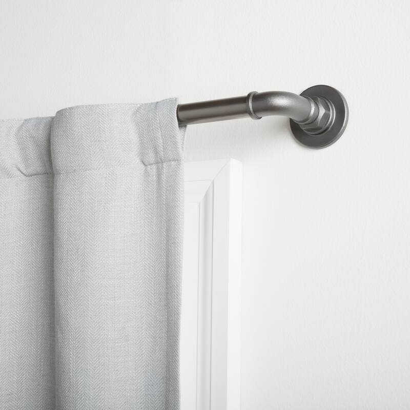ATI Home Hyde Adjustable Wrap Around Curtain Rod Set - 66"-120" - Gunmetal