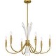 preview thumbnail 3 of 7, Cecily 6-Light Brushed Gold Chandelier
