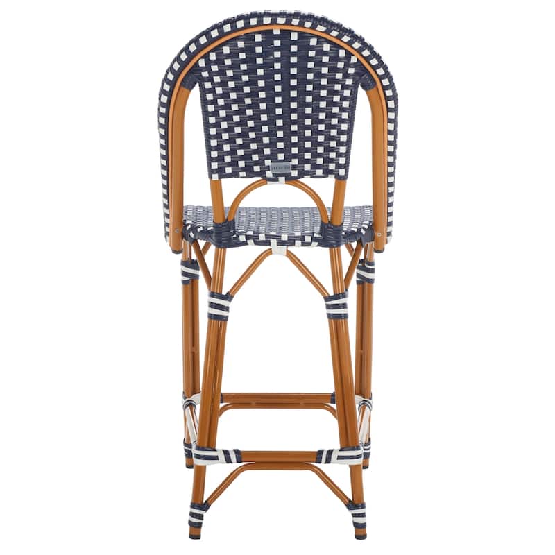 SAFAVIEH Leonica Outdoor Bistro 25-inch Seat Height Counter Stool (Fully Assembled) - 20"W x 21"D x 43"H