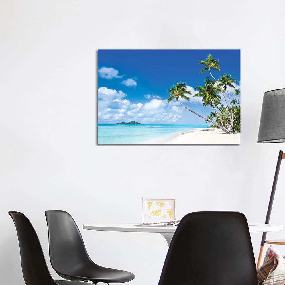iCanvas "Tropical Beach With Palm Trees" by Jan Becke Canvas Print