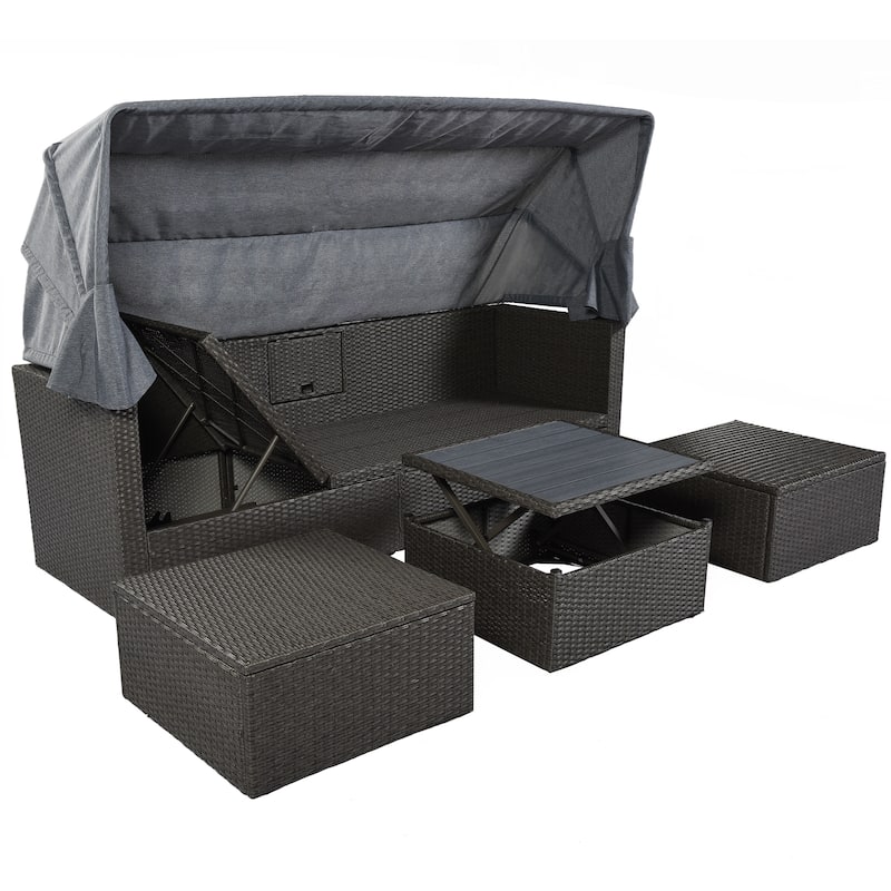 Outdoor Daybed with Retractable Canopy