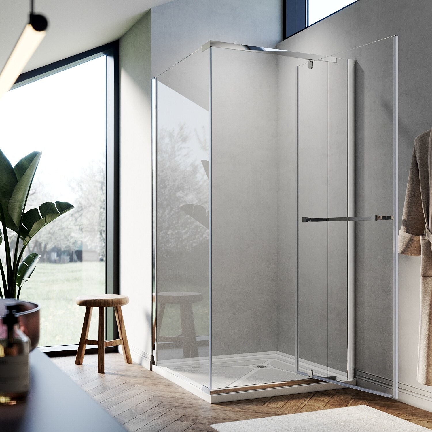 モダンかわいい7 ELEGANT-36-x-36-Pivot-Shower-