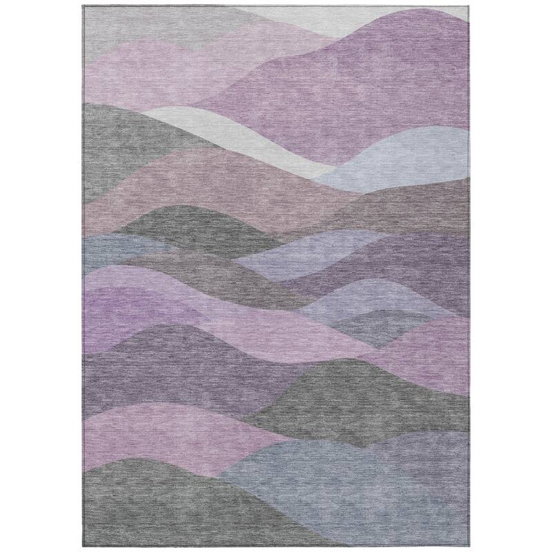 Machine Washable Indoor/ Outdoor Modern Horizon Chantille Rug