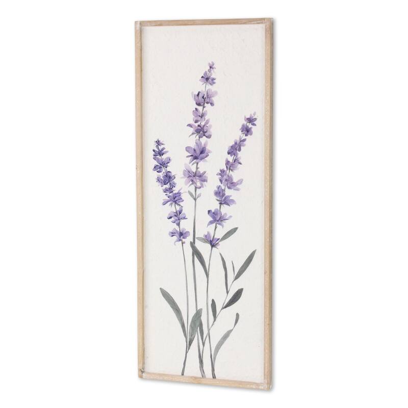 Lyulia Multicolor Wood Vertical Right Flowering Lavender Bouquet Wall Panel