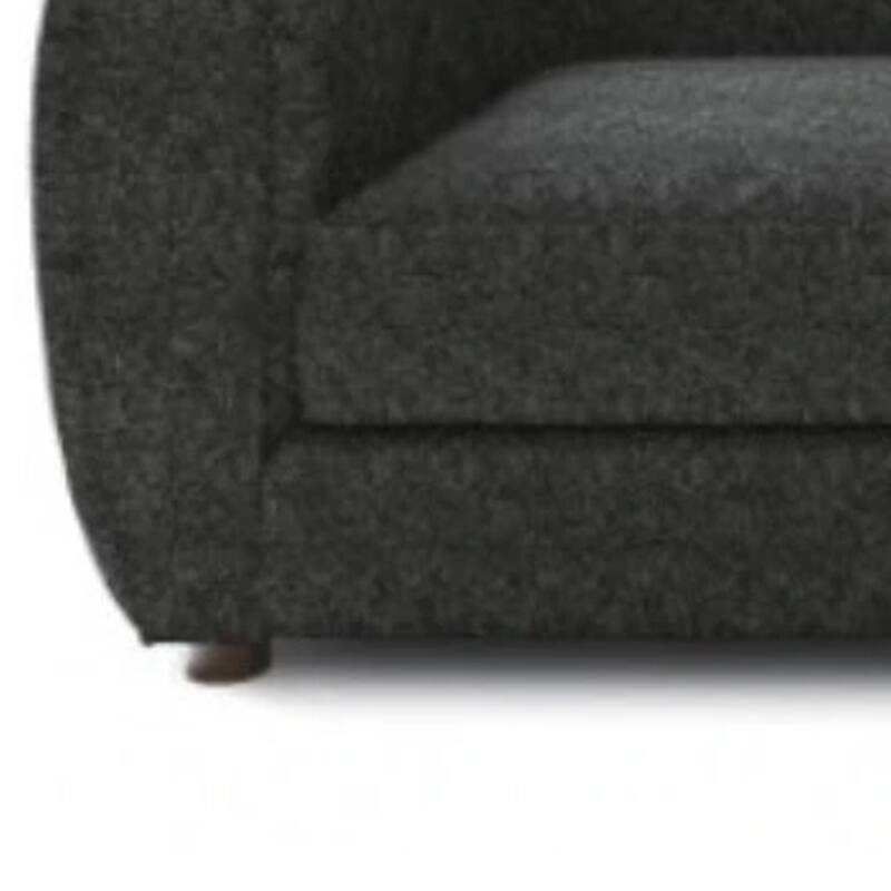 Dly Retro Sofa, Black Boucle Seat, Welt Trims, 87 Inch, Tuxedo Style