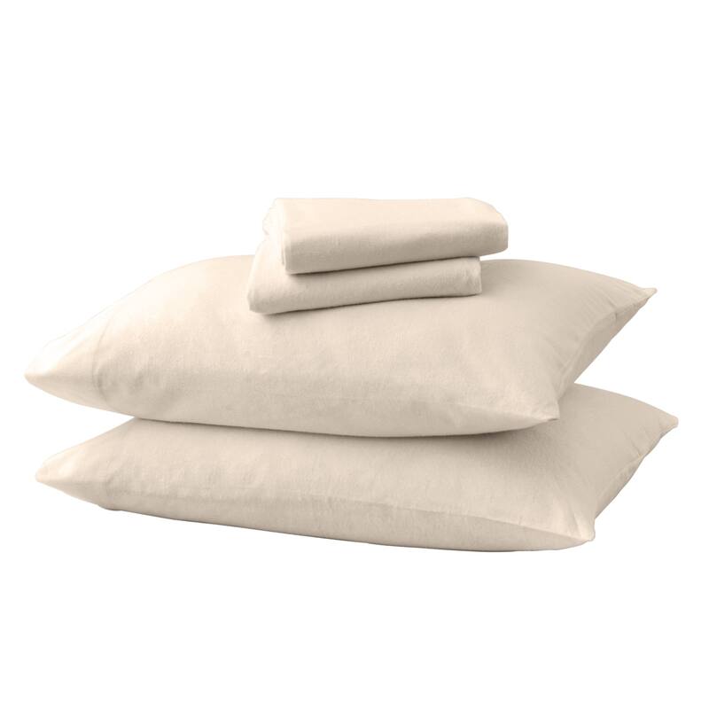Ultra Soft 100% Turkish Cotton Flannel Double Brushed Solid Sheet Set
