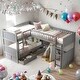 preview thumbnail 2 of 20, Modern Twin Size Bunk Bed With A Loft Bed Attached,With Two Drawers,For 3 Persons for Bedroom