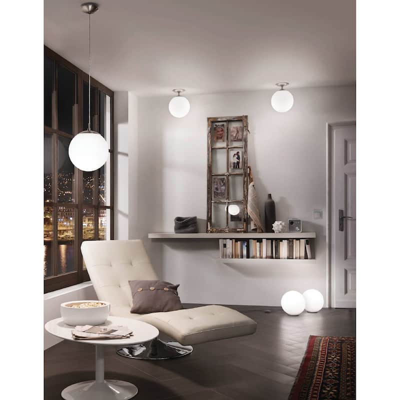 Eglo Rondo Silver 1-light 60-watt Table Lamp with Opal Glass