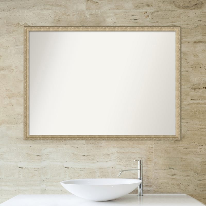 Non-Beveled Bathroom Wall Mirror - Paris Champagne Frame