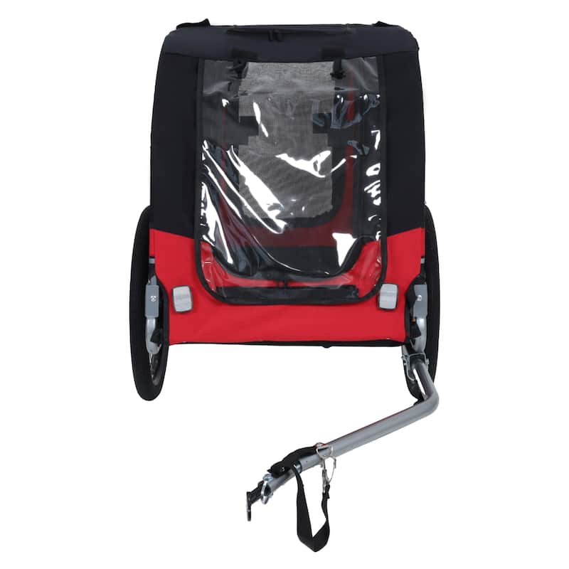 Large Folding Bike Trailer For Dogs - 66lb Capacity All-Terrain Pet Carrier, Durable Steel Frame For Cycling