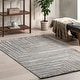preview thumbnail 1 of 7, Nuloom Ziva Contemporary Abstract High-Low Fringe Area Rug 4' x 6' - Grey - Rectangle