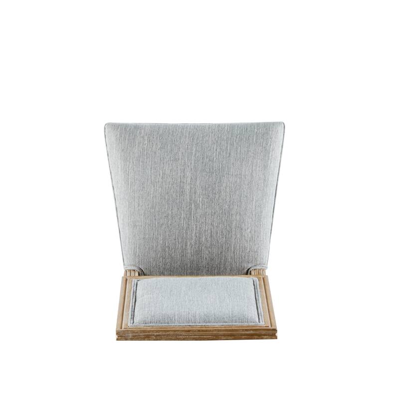 Set of 2, French Country Dining Chair with Rattan Backrest, Upholstered Seat and Grooved Legs, for Kitchen and Dining Room