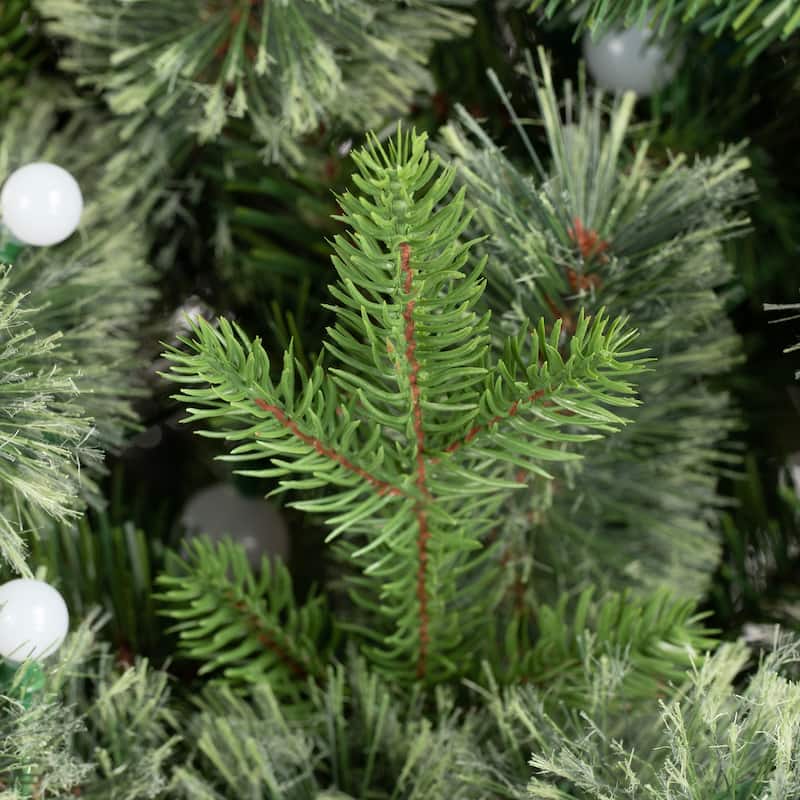 Glitzhome 7.5ft/9ft Pre-Lit Green Slim Pine Artificial Christmas Tree with Foot Pedal & Remote Control
