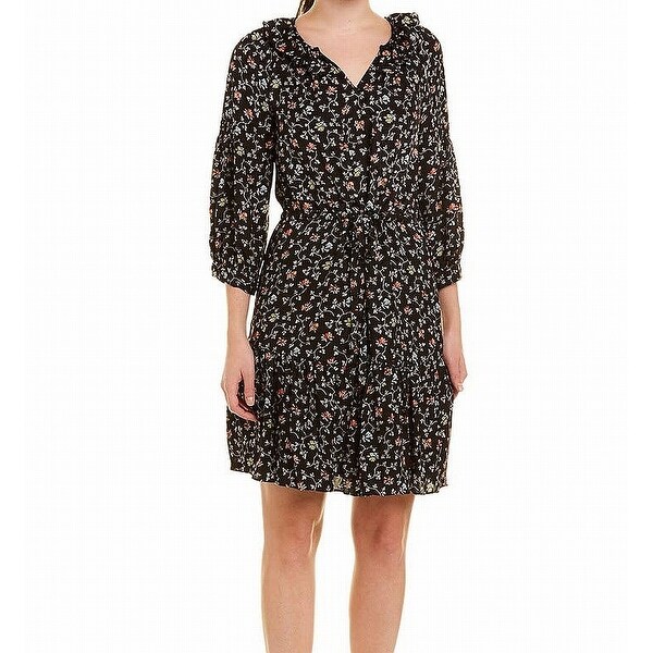 womens black floral dress