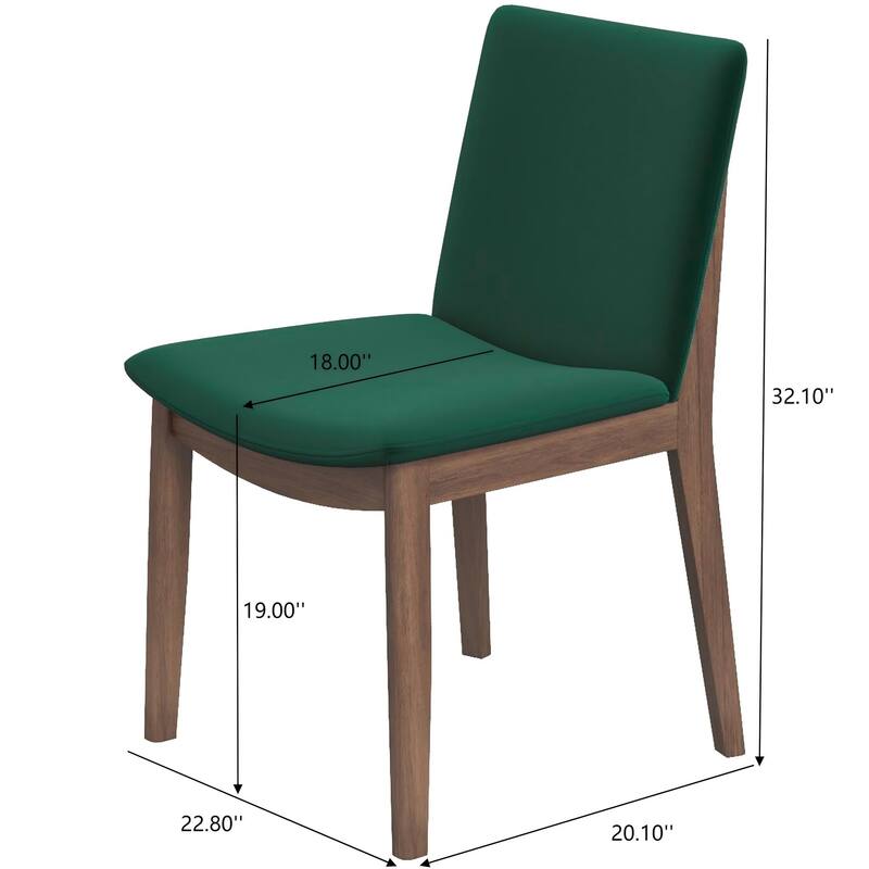 GDFStudio - Laura Mid-Century Modern Solid Wood Dining Chair Set with Upholstered Fabric, Set of 2 - 20"