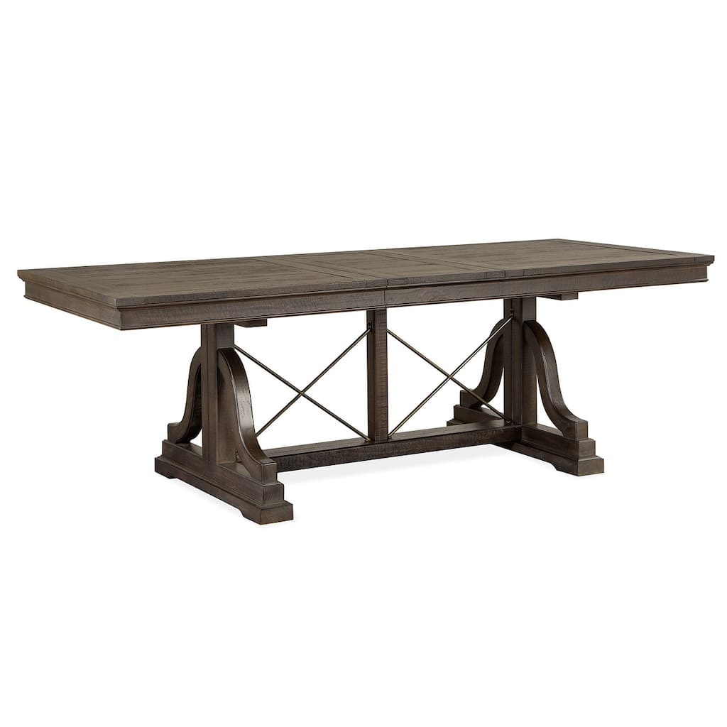 Magnussen Home Westley Falls Graphite Extendable Trestle Dining Table - 38''W x 72''D x 30''H
