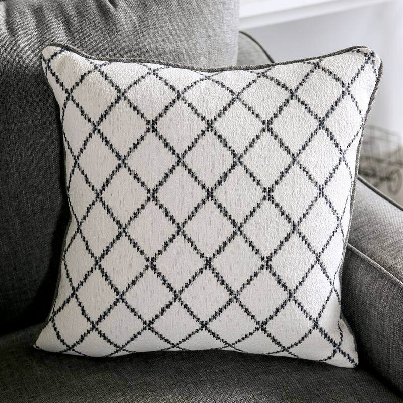 Qvareli Transitional Grey Fabric 2-Piece Living Room Set by Furniture of America