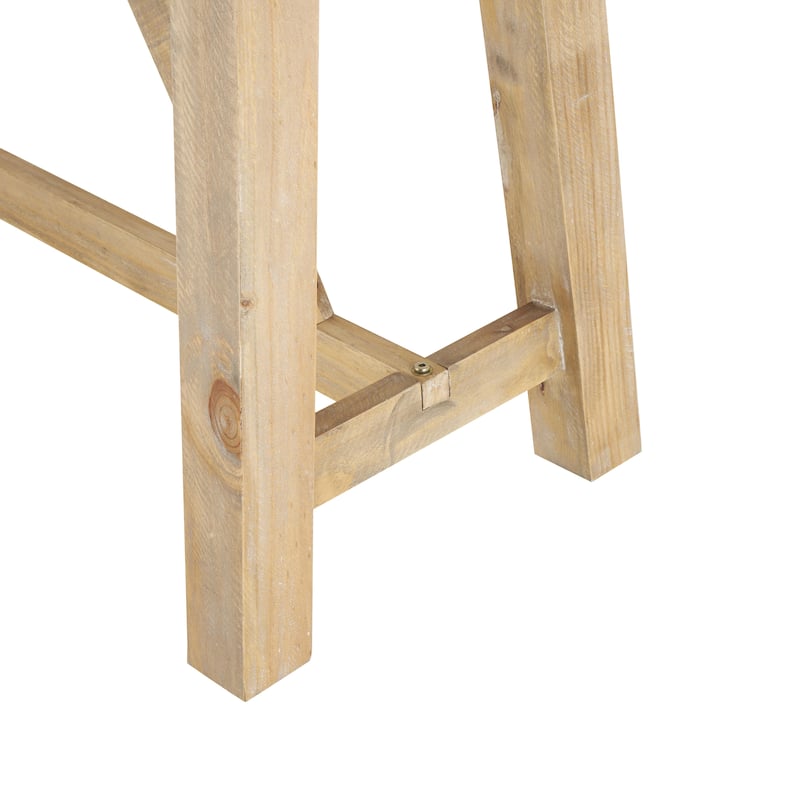 Wood Rectangular Console Table with Flared Legs and Crossed Beams - Light Brown - Roche River Decor
