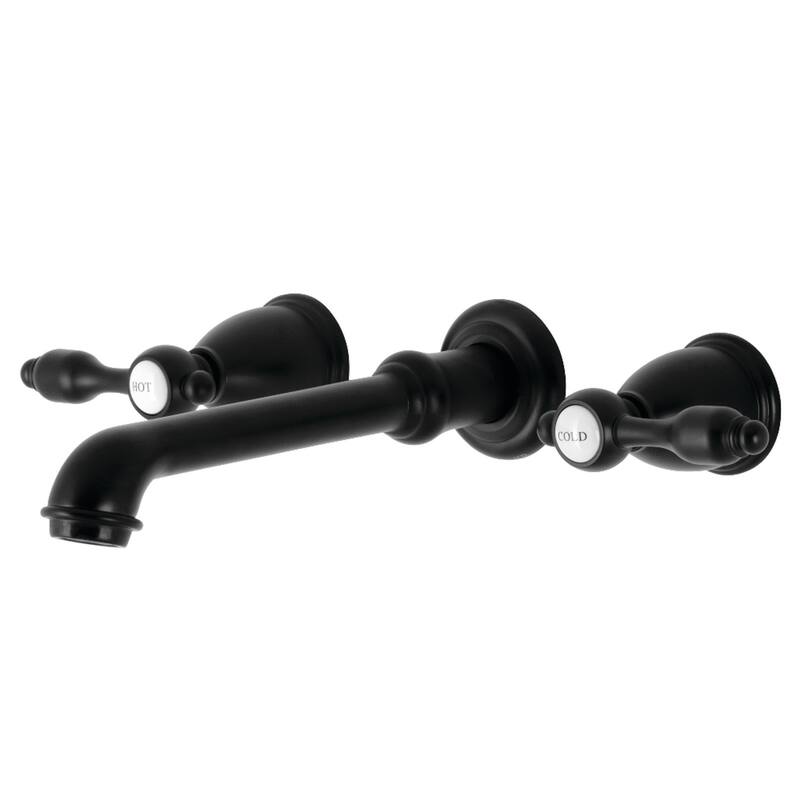 Kingston Brass Heirloom 3-Hole Wall Mount Roman Tub Faucet - Matte Black