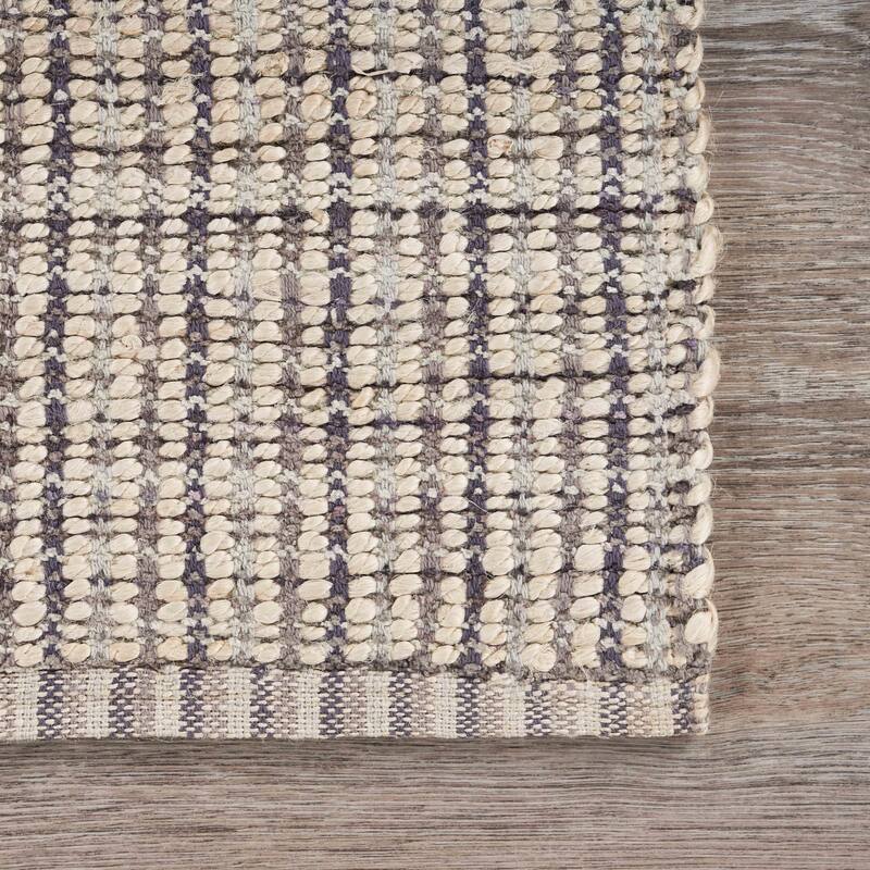 Violet Farmhouse Checkered Hand-Woven Jute Indoor Area Rug by Sevita