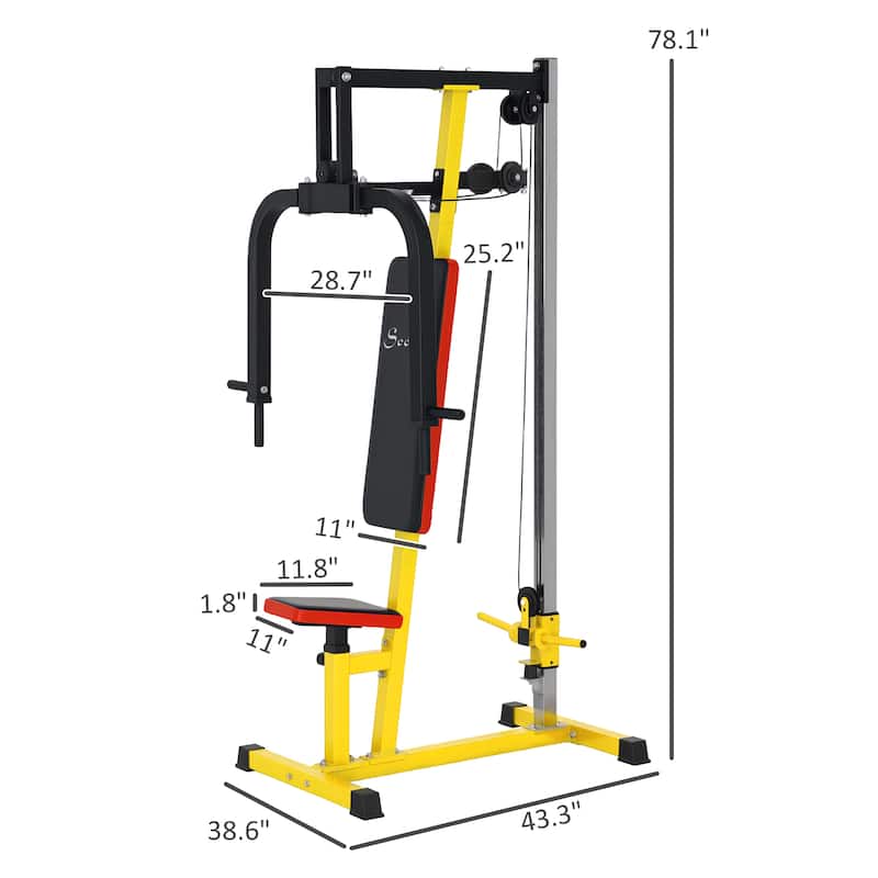 Soozier Chest Fly Machine and Chest Press Station - Yellow