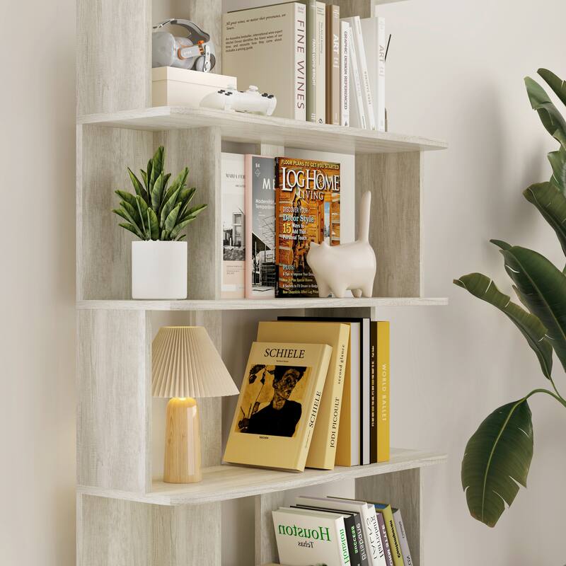 Set Of 2 Free Combination Bookcase Space Saving Corner Bookshelf, L-Shaped Bookcase + I-Shaped Bookcase