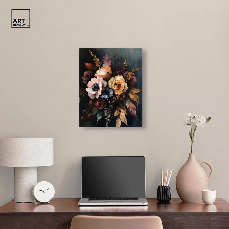Velvet Night Bloom II Canvas by Art Remedy, Gallery Wrapped