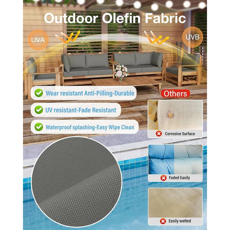 WINSOON 14 Piece Outdoor Furniture Replacement Cushions,Patio Seat Cushions