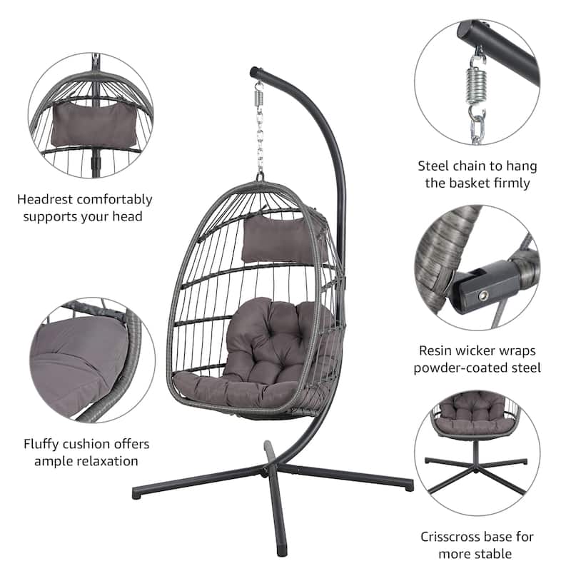 Wicker Outdoor Hanging Egg Swing Chair