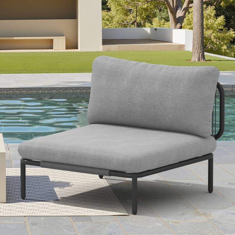 Free Combination Outdoor Patio Sofa DIY Cushion Sectional Furniture - DarkGrey - 1-Armrest