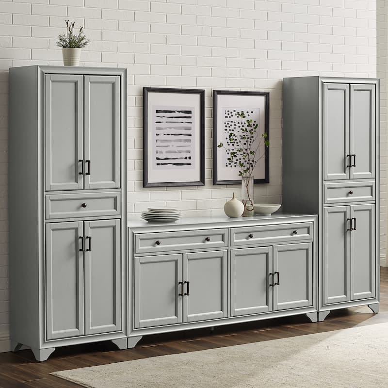 Crosley Tara 3-piece Sideboard and Pantry Set - 15"x108.5"x67.75"