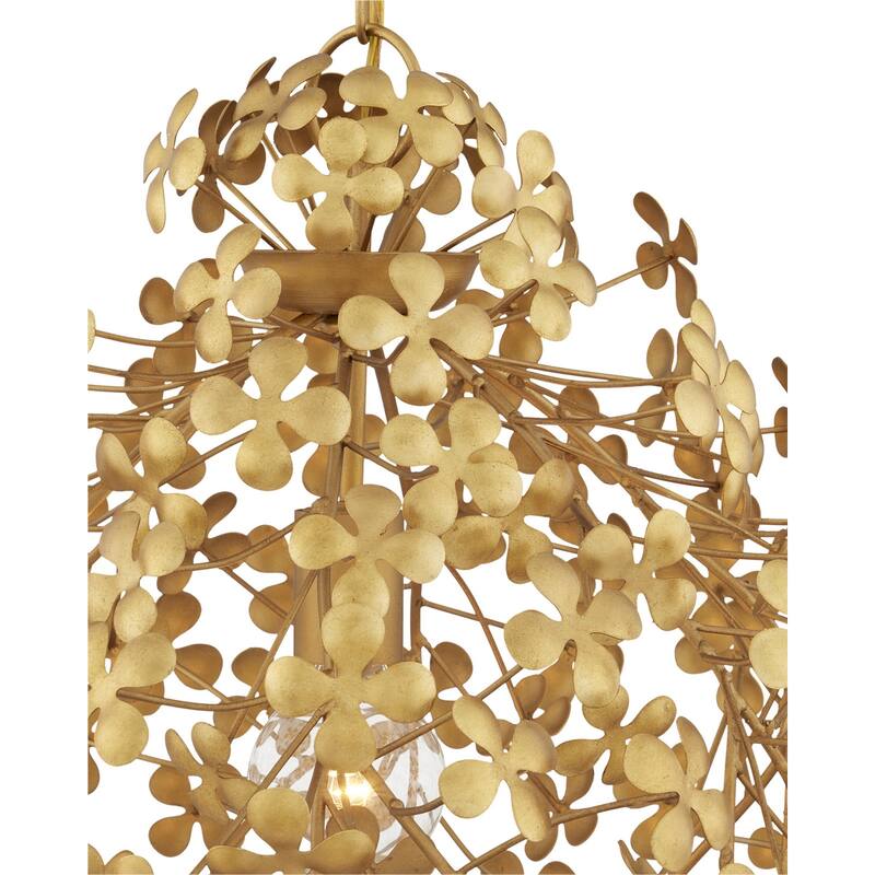 Currey & Company Cloverfield Gold Pendant - 20"h x 23"dia