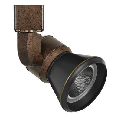 10W Integrated Cone Head LED Metal Track Fixture, Black and Bronze