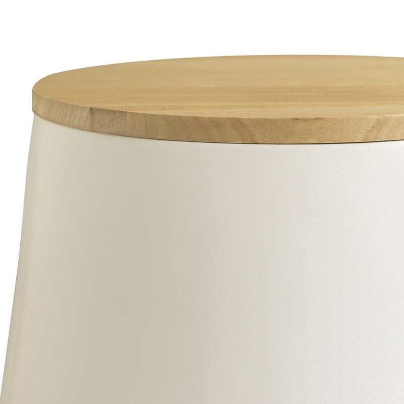 Orunel Modern Fiberstone Side Table with MDF Top and Painted Finish for Living Rooms, Patios, Balconies