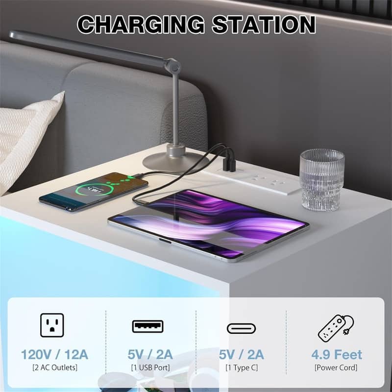 Nightstand with Charging Station