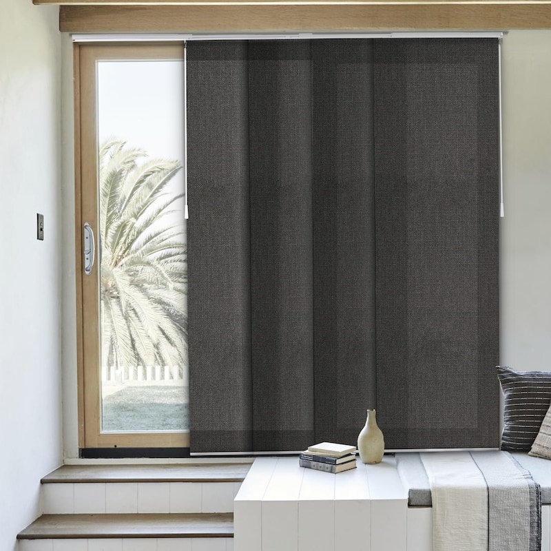 CHICOLOGY Adjustable Sliding Panels, 4-Rail Track, Light Filtering - Up to 86"W X 96"H - Ballroom Grey