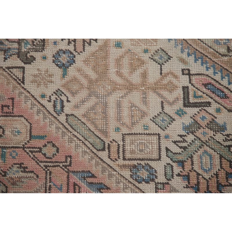 Hand Knotted Oriental 100% Wool Carpet Traditional Medallion Pink Tabriz Area Rug - 10' 10'' X 7' 10''