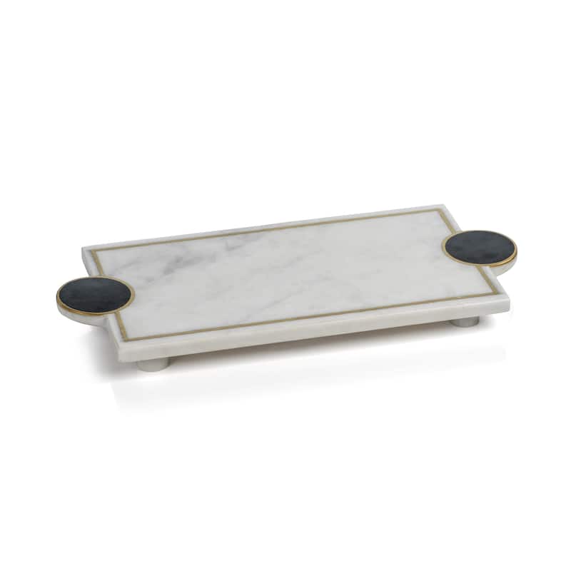 Karmello Stone & Marble Footed Tray