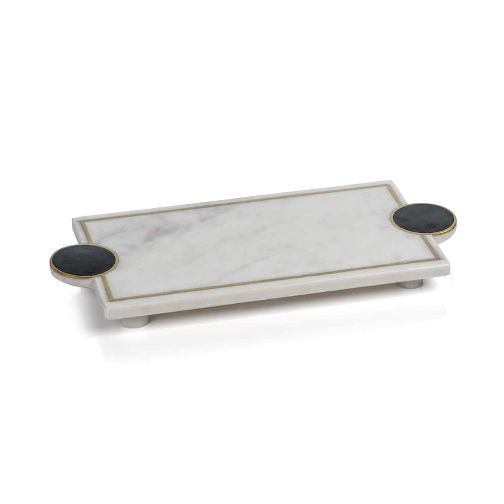 Karmello Stone & Marble Footed Tray