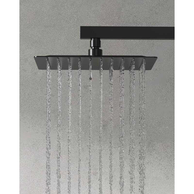 GRANDJOY 10 Inch Rainfall Shower System Pressure Balanced Shower Head with 3-Function Handheld Spray