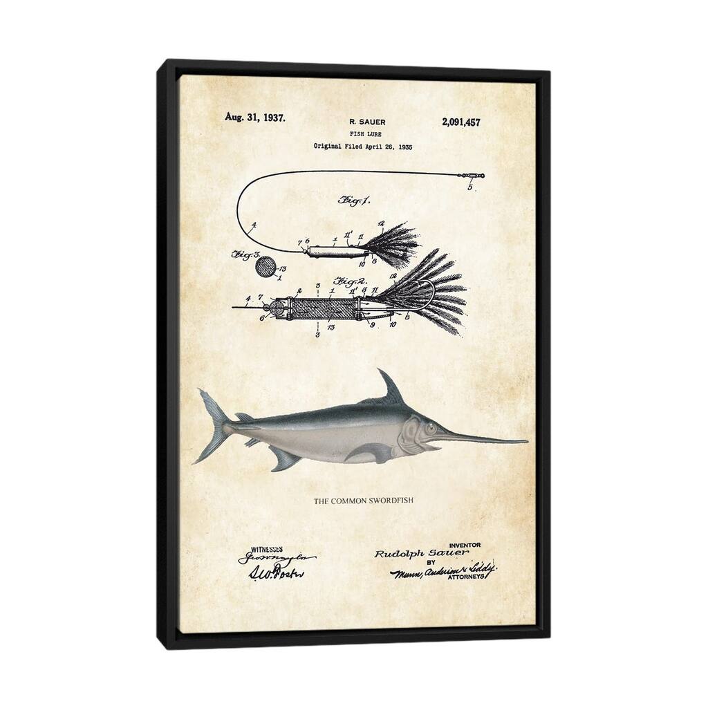 iCanvas "Swordfish" by Patent77 Framed