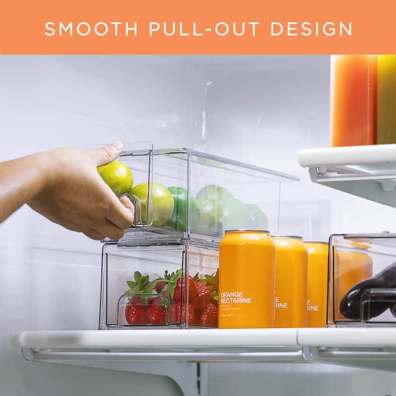 Sorbus Fridge Drawers Clear Stackable Pull Out Refrigerator Organizer