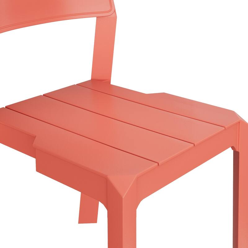 Javlergo 4-Pack Stackable Plastic Chairs for Dining and Patio Space Saving Indoor Outdoor Chairs with Ergonomic Back Support