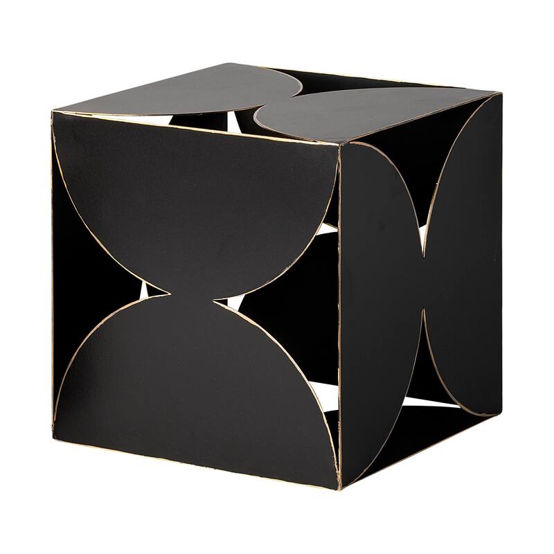 Darren (Large) 8L x 8W Black Metal Decorative Cube - 8.1L x 8.1W x 8.1H - Black