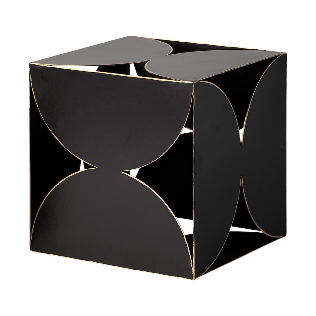 Darren (Large) 8L x 8W Black Metal Decorative Cube