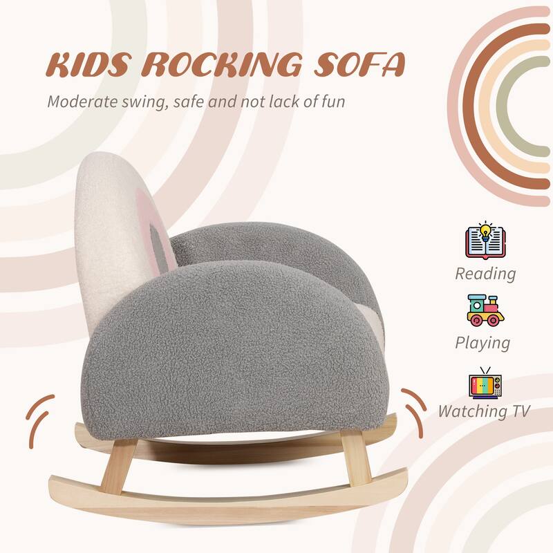 Qaba Rocking Toddler Sofa Chair for Nursery or Playroom, Green
