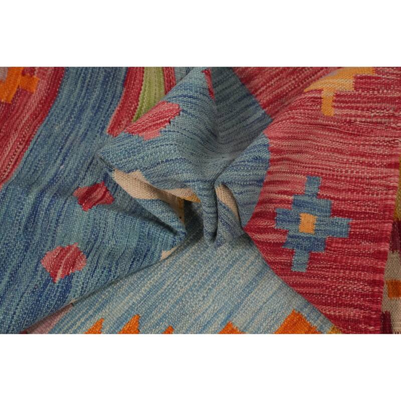 Hand Woven Southwestern Wool Multi-Colored Geometric Area Rug - 9' 9'' X 7' 10''